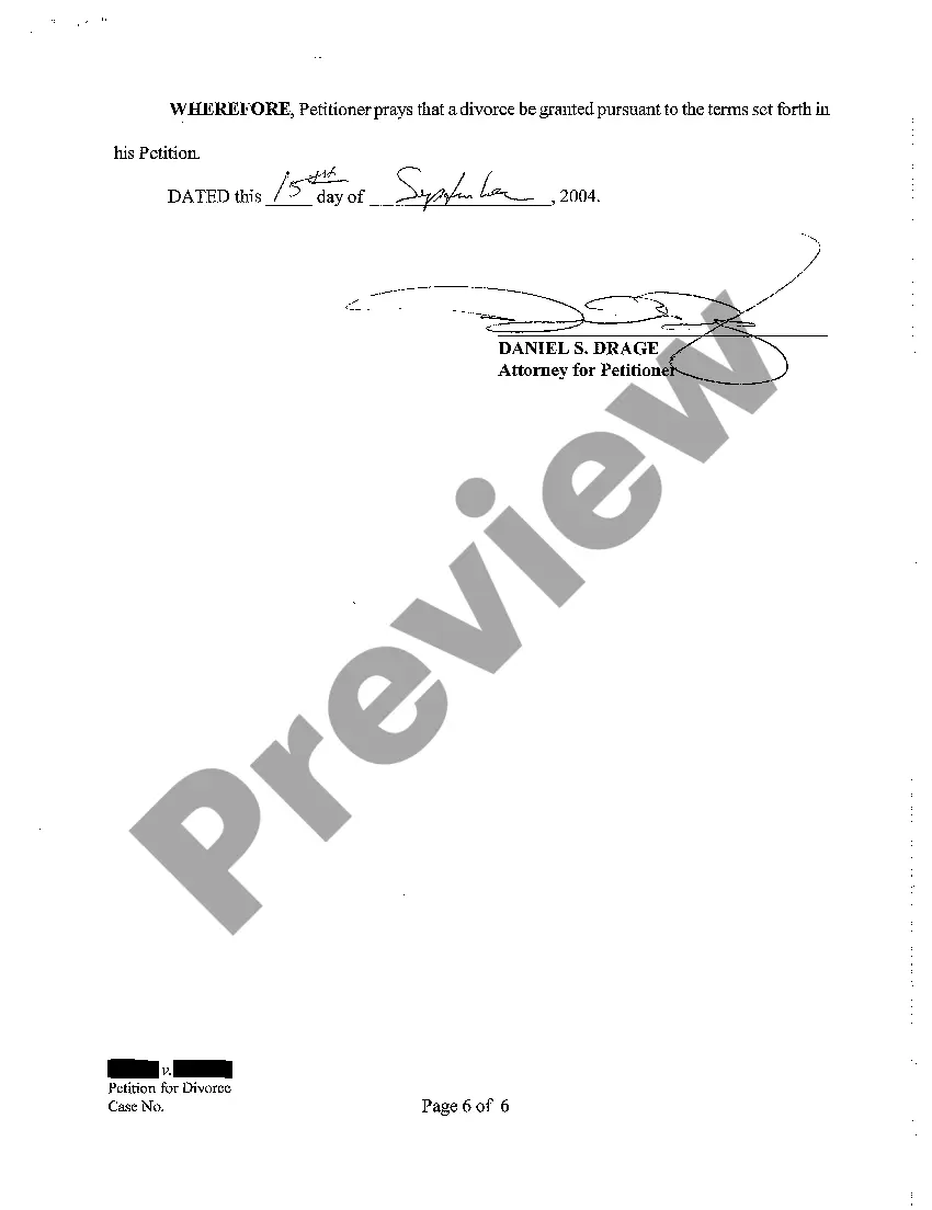 Get A05 Petition of Divorce Preview A05 Petition of Divorce