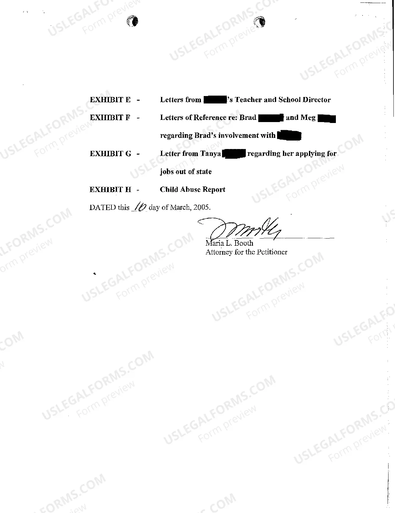 Preview A07 Notice of Exhibits