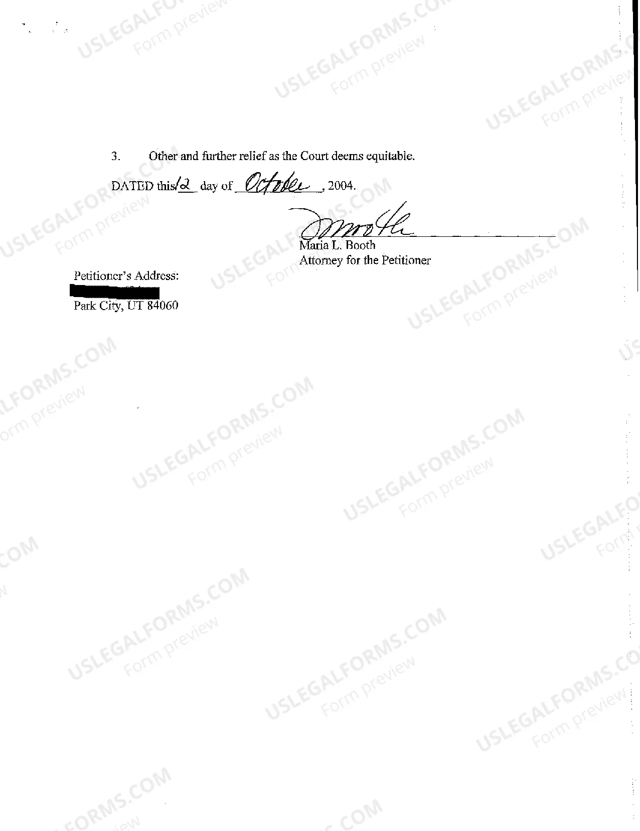 Preview A01 Petition to Establish Paternity, Custody, and Parent Time