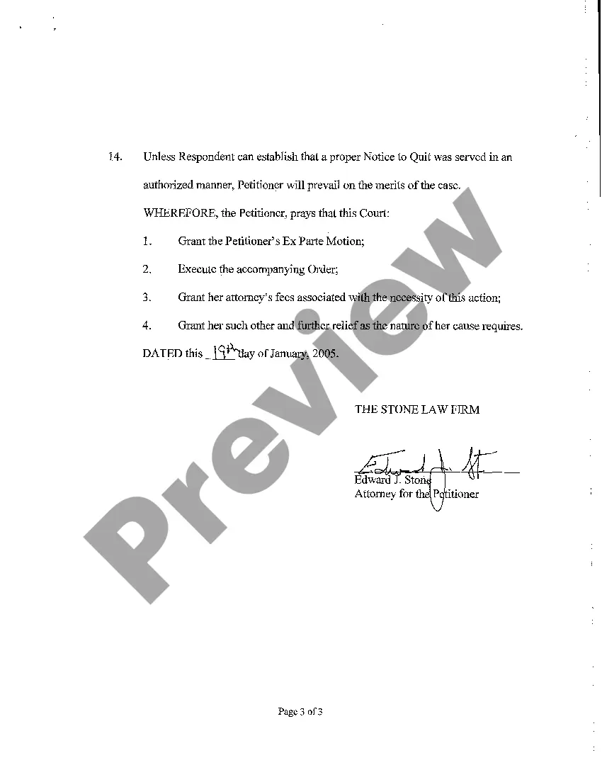 Get A04 Ex Parte Motion and Supporting Memorandum for Order of Reentry and Writ of Assistance Preview A04 Ex Parte Motion and Supporting Memorandum for Order of Reentry and Writ of Assistance