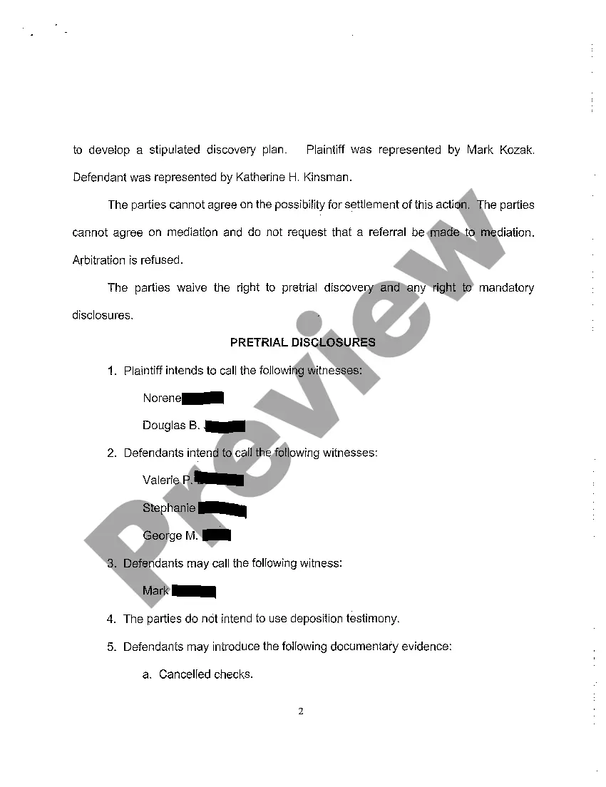 Preview A05 Report of Attorney's Planning Meeting Pursuant to Rule