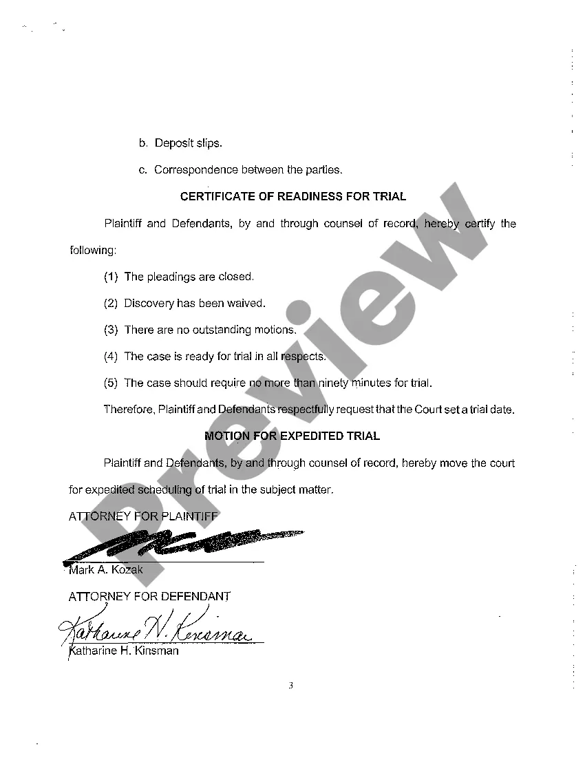 Preview A05 Report of Attorney's Planning Meeting Pursuant to Rule