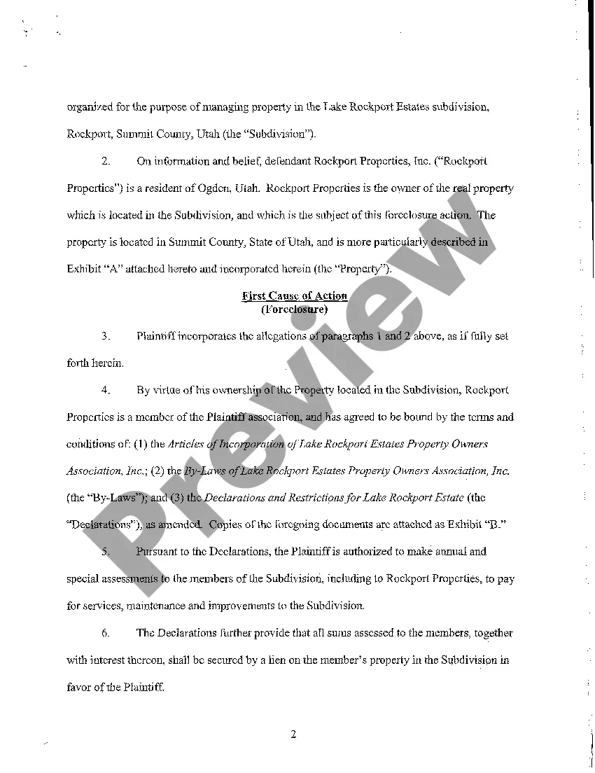 Get A03 Complaint for Judicial Foreclosure Preview A03 Complaint for Judicial Foreclosure