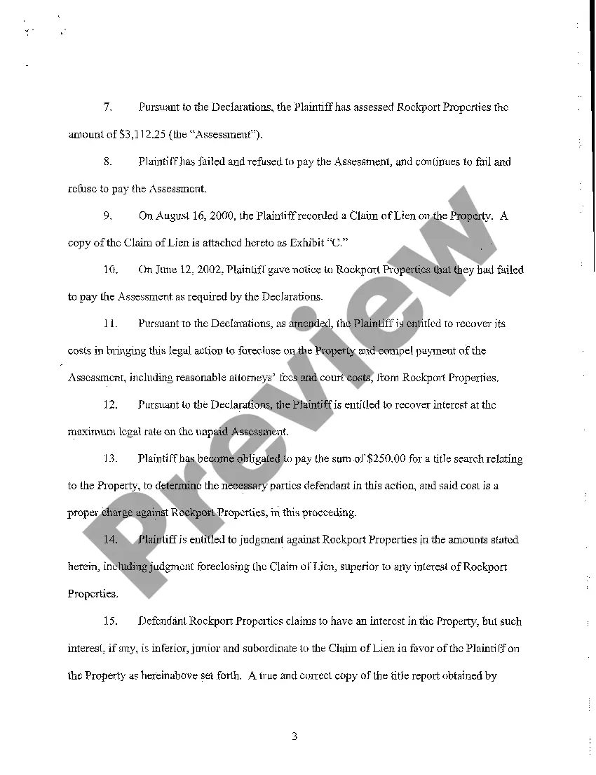 Get A03 Complaint for Judicial Foreclosure Preview A03 Complaint for Judicial Foreclosure