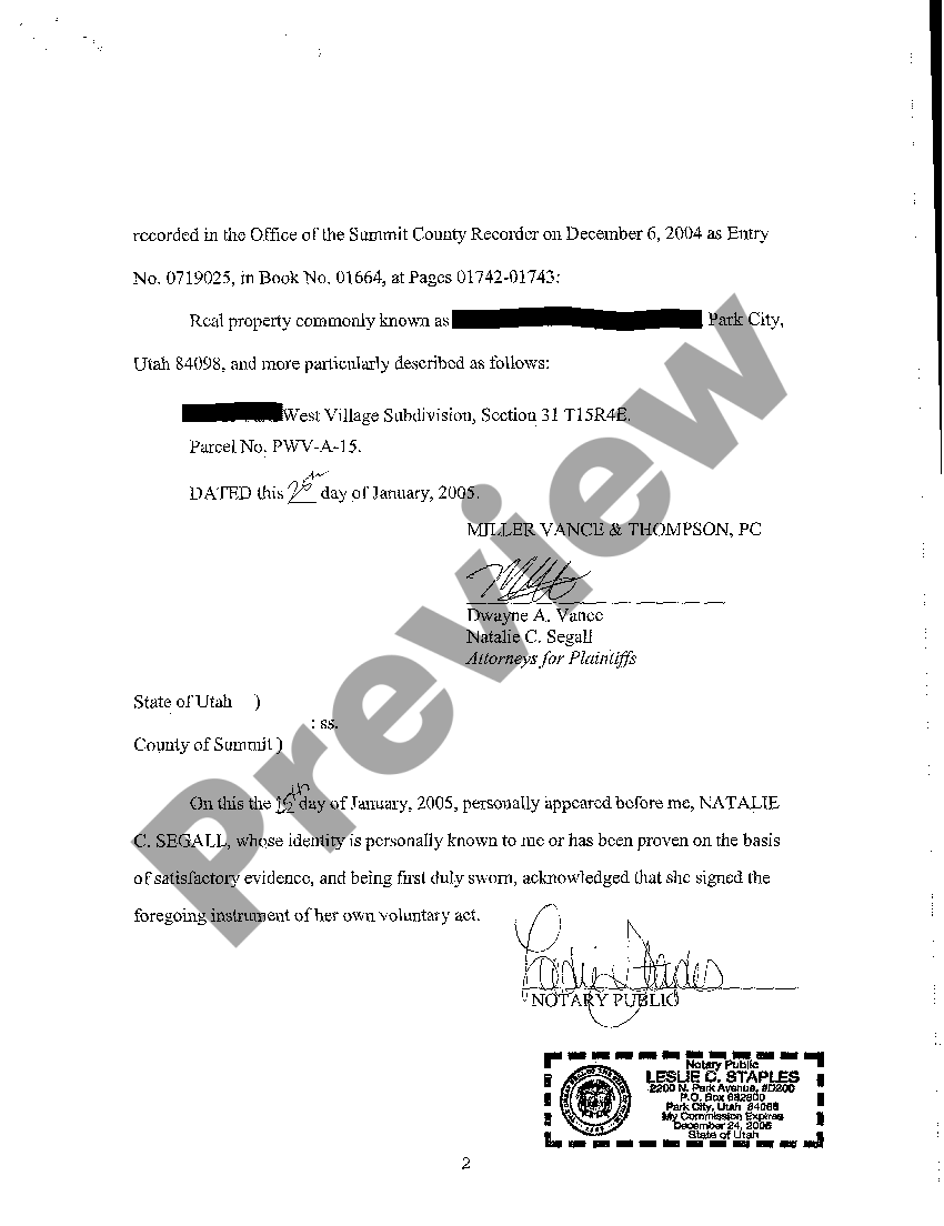 Utah Release of Lis Pendens Lis Pendens Utah US Legal Forms