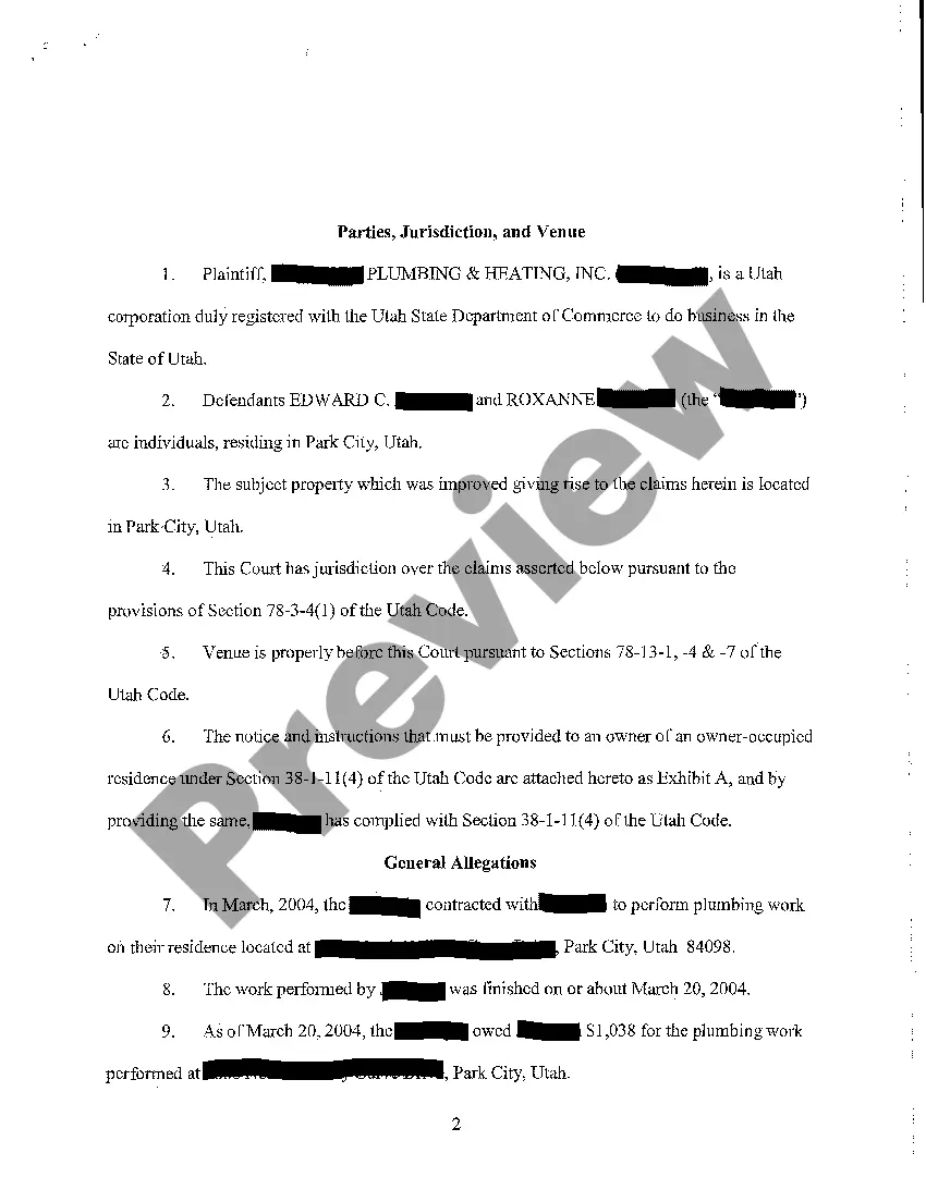 Get A01 Complaint for Foreclosure Preview A01 Complaint for Foreclosure