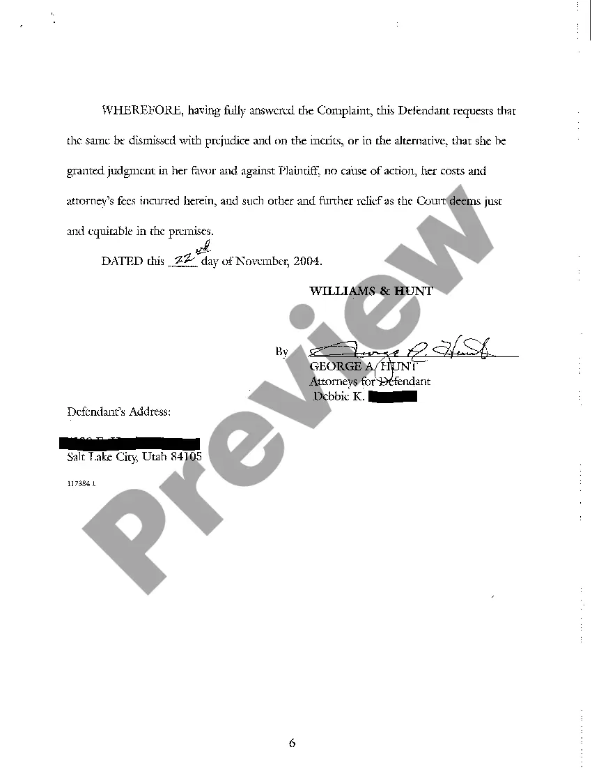 Preview A02 Answer of Defendant