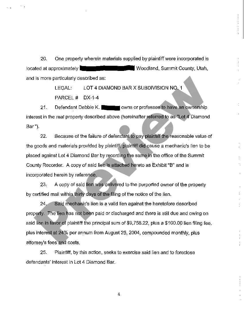 Preview A01 Complaint for Foreclosure