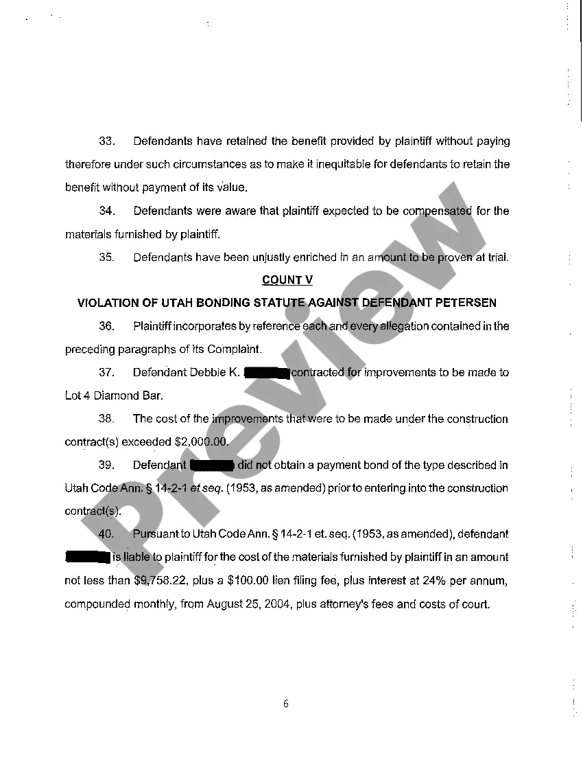 Preview A01 Complaint for Foreclosure