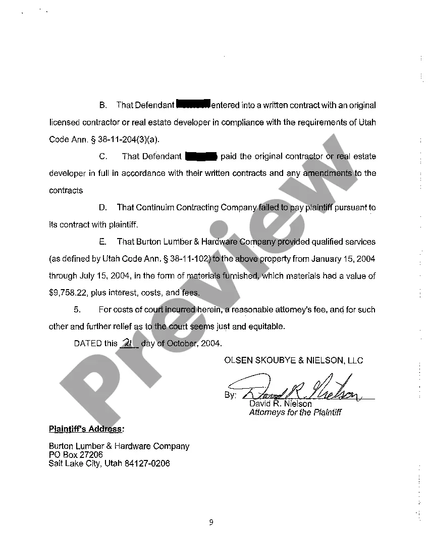 Preview A01 Complaint for Foreclosure