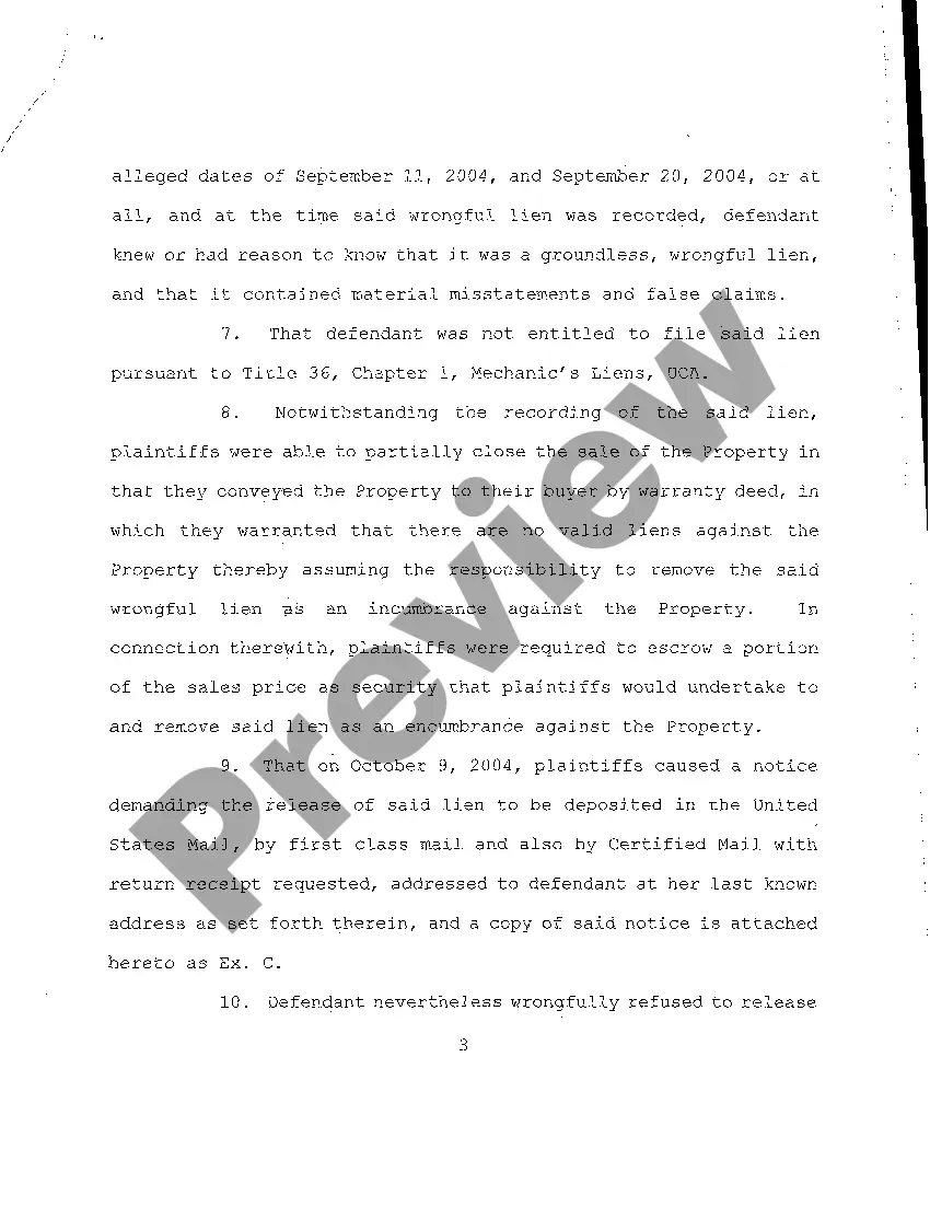 Preview A01 Petition for Summary Relief to Nullify Wrongful Lien Pursuit