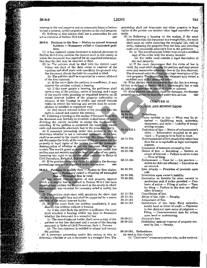 Preview A01 Petition for Summary Relief to Nullify Wrongful Lien Pursuit