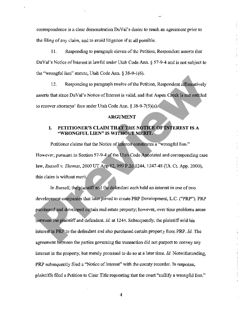 Get A02 Memorandum Opposition to Petitioner's Request to Nullify to Wrongful Lien Preview A02 Memorandum Opposition to Petitioner's Request to Nullify to Wrongful Lien