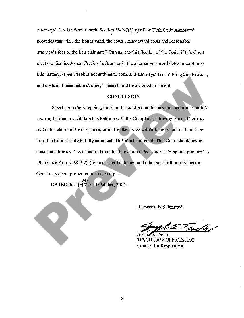 Get A02 Memorandum Opposition to Petitioner's Request to Nullify to Wrongful Lien Preview A02 Memorandum Opposition to Petitioner's Request to Nullify to Wrongful Lien