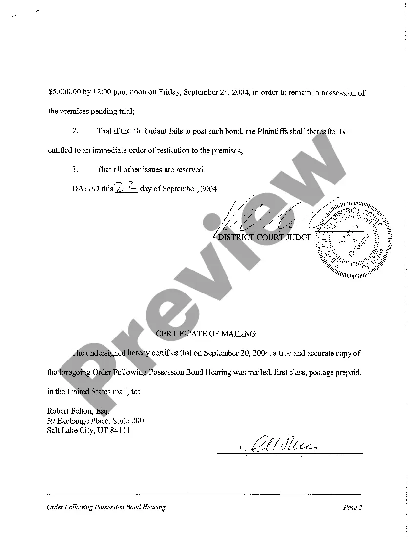 Preview A11 Order Following Possession Bond Hearing