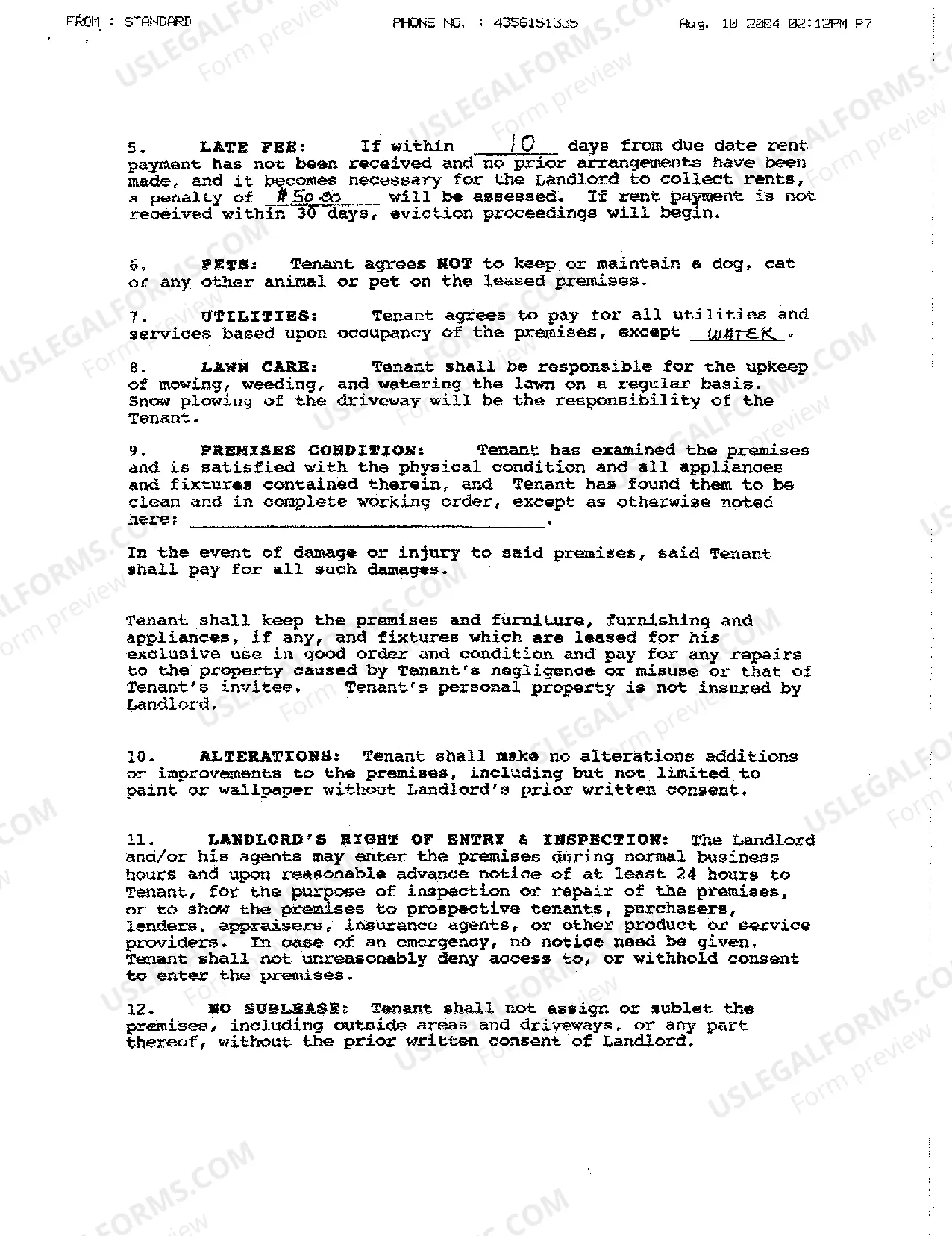 Preview A02 Exhibit A Residential Lease Agreement