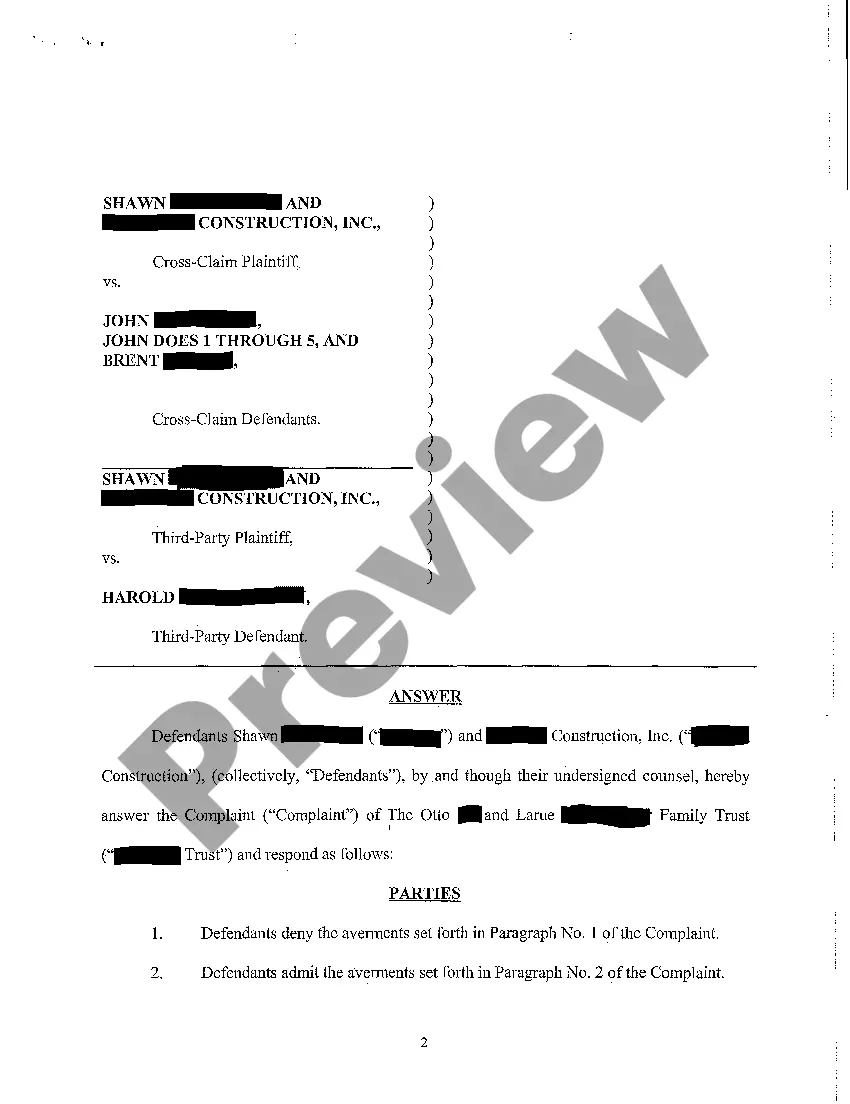 Preview A02 First Amended Answer, Counterclaim, Crossclaim, and Third-Party Claim