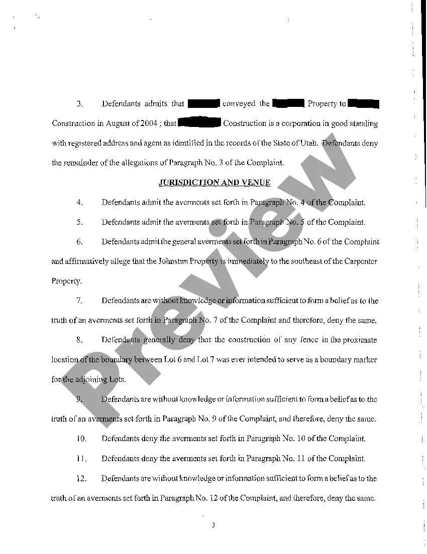 Preview A03 Answer, Counterclaim, Crossclaim, and Third-Party Claim