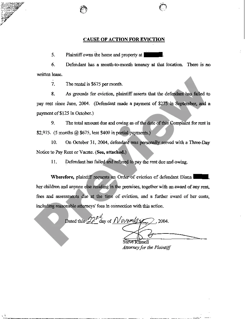 Get A01 Complaint For Eviction Preview A01 Complaint For Eviction