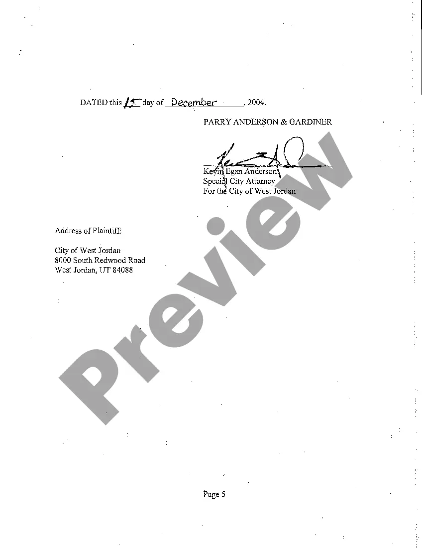 Preview A01 Complaint for Eminent Domain