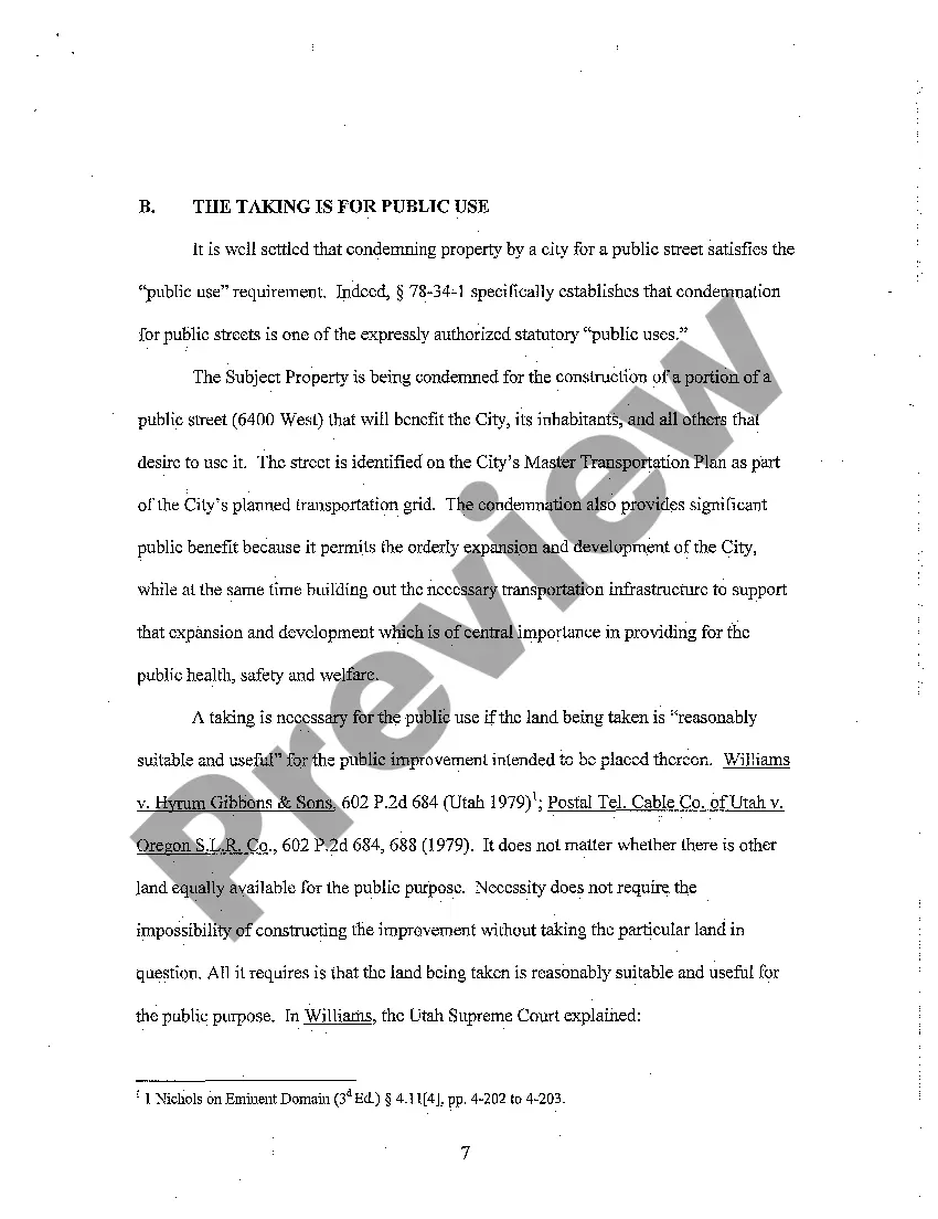 Preview A03 Plaintiff's Memorandum of Pints and Authorities in Support of It's Motion For Immediate Occupancy