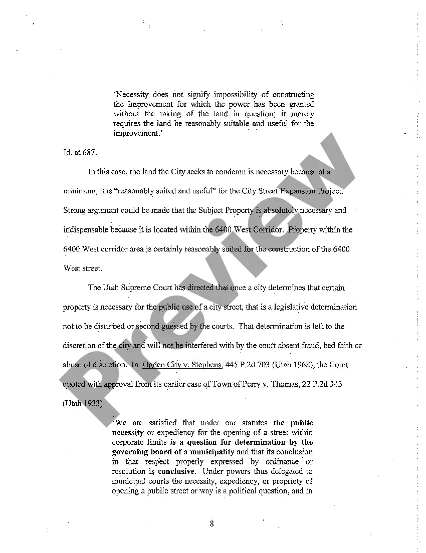 Preview A03 Plaintiff's Memorandum of Pints and Authorities in Support of It's Motion For Immediate Occupancy