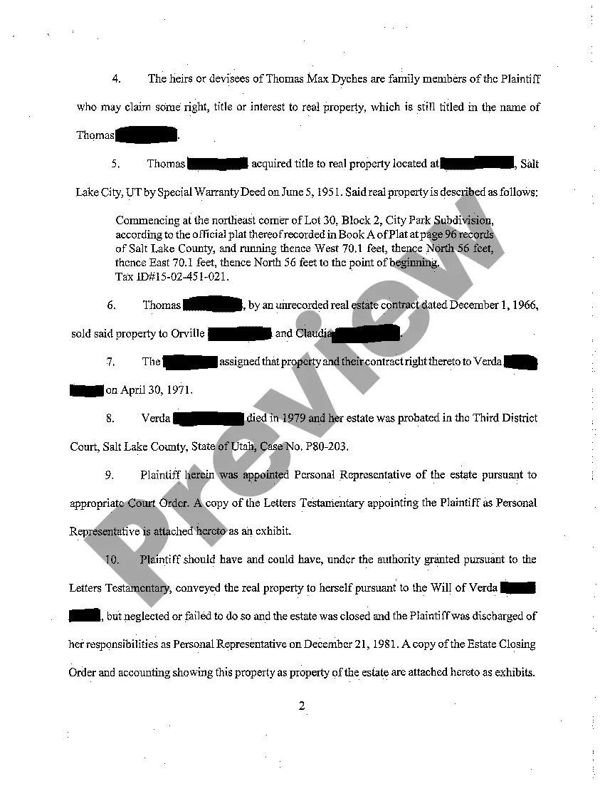 Get A01 Verified Complaint for Declaratory Judgment and Adverse Possession Preview A01 Verified Complaint for Declaratory Judgment and Adverse Possession