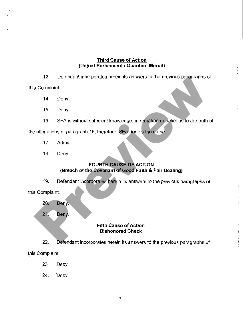 Preview A03 Answer and Plaintiff's Complaint