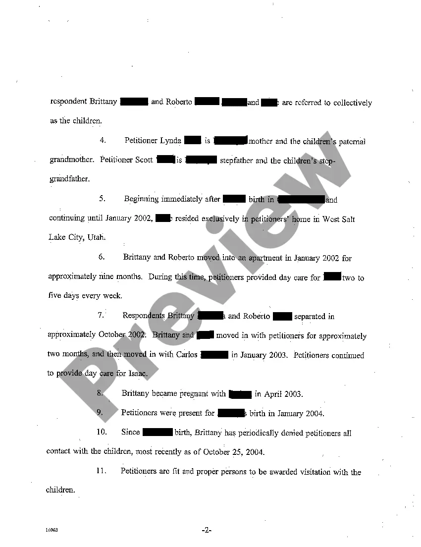 Preview A01 Petition For Grandparent Visitation