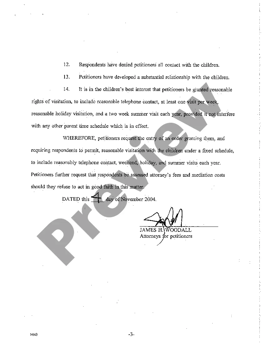 Preview A01 Petition For Grandparent Visitation