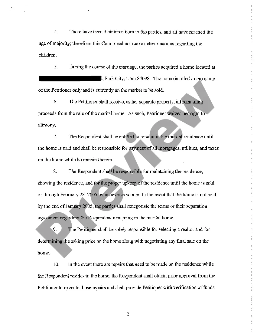 Preview A04 Order For Separate Maintenance