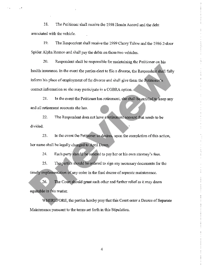 Preview A03 Amended Stipulation For Separate Maintenance