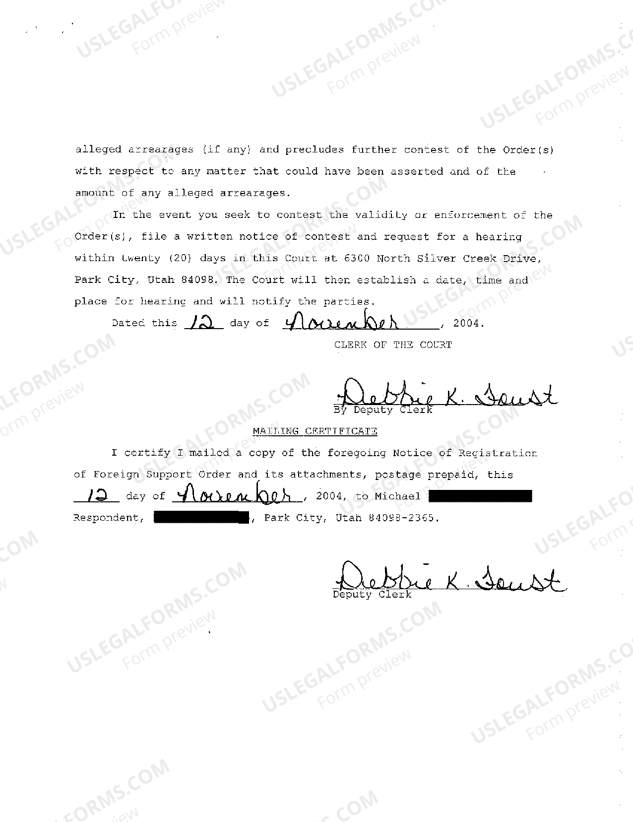 Utah Notice of Registration of Foreign Support Order | US Legal Forms