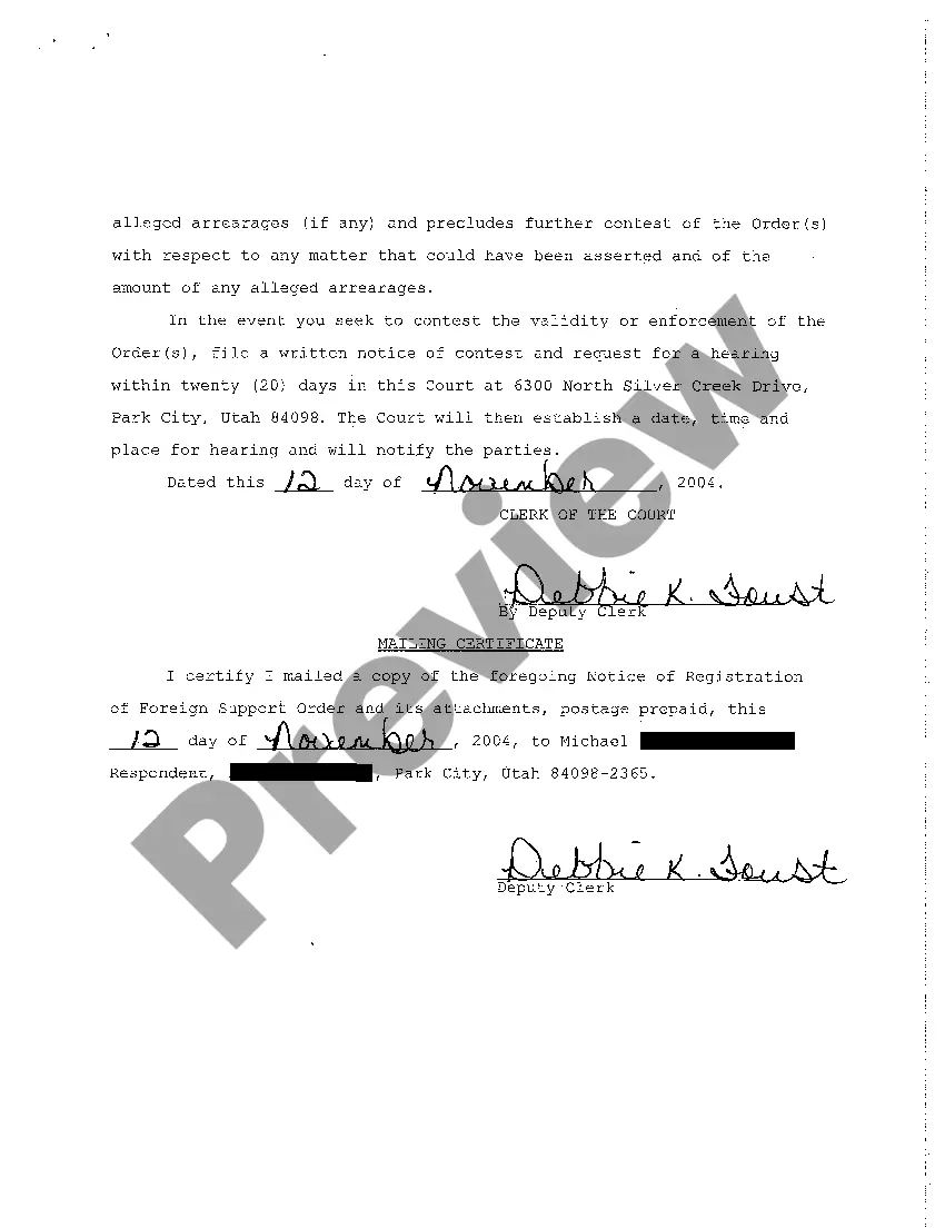 Get A01 Notice of Registration of Foreign Support Order Preview A01 Notice of Registration of Foreign Support Order