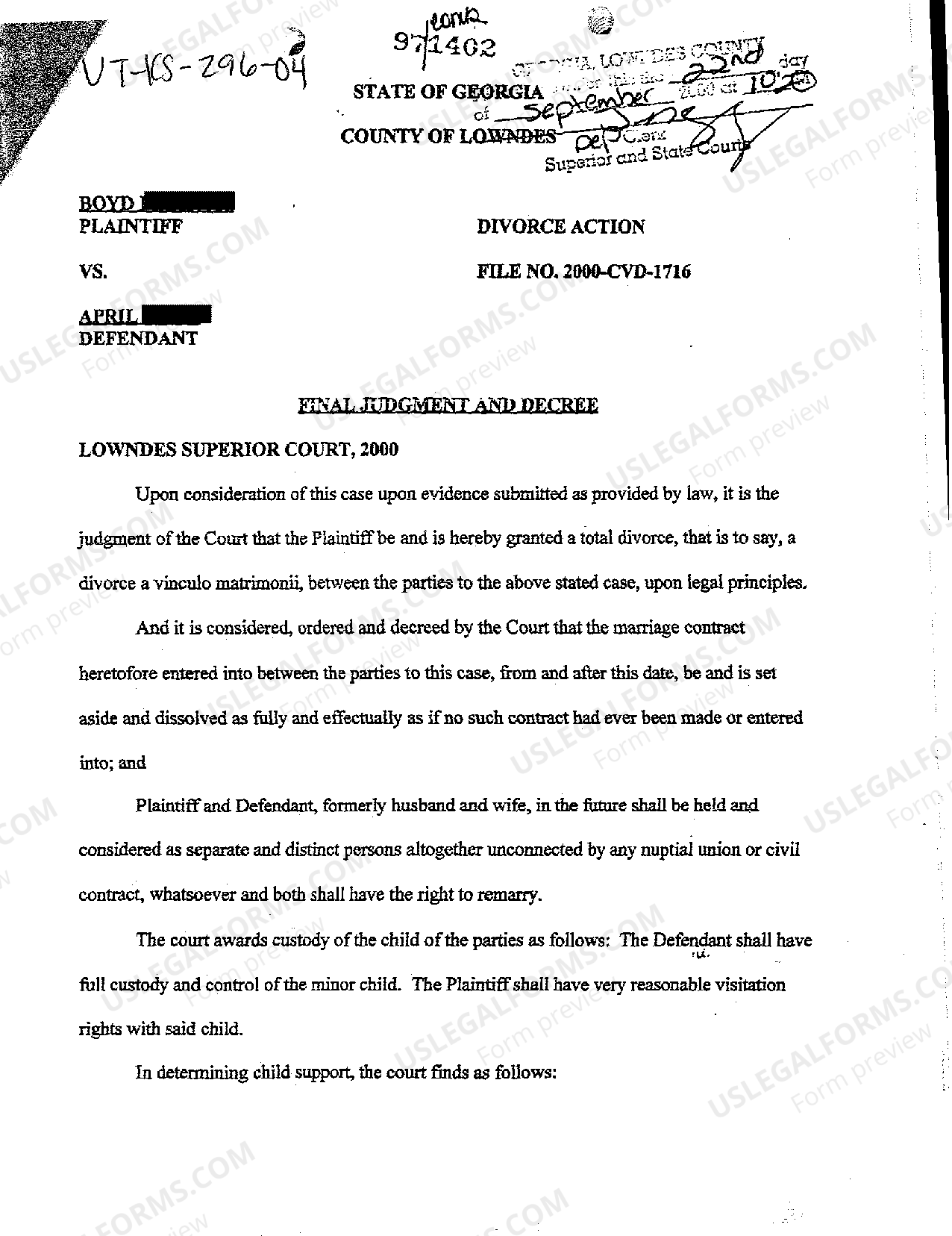 Utah Exhibit Divorce Decree from other Jurisdiction US Legal Forms