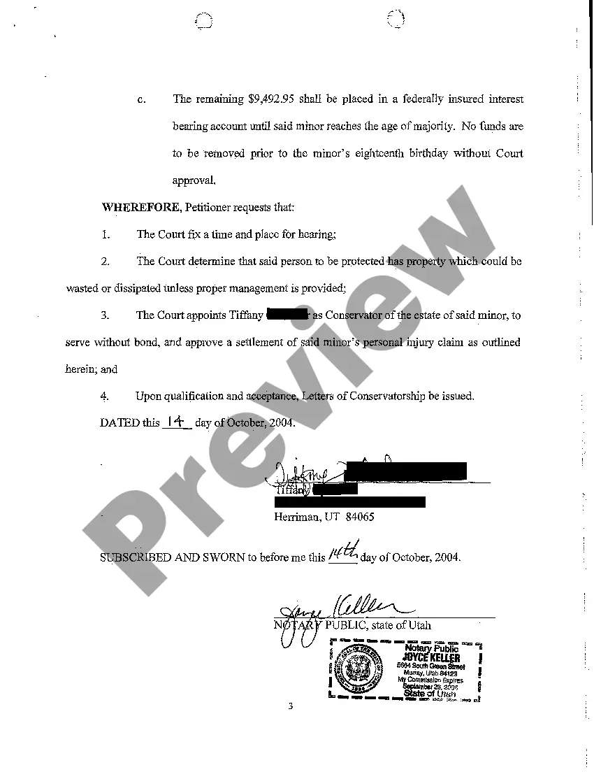 Preview A02 Waiver of Notice, Consent To Appointment of Conservator, and Authority To Settle Minors Claim