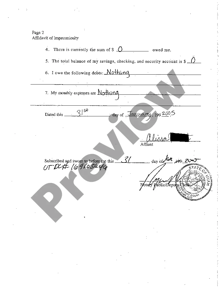 Preview A02 Affidavit of Impecuniosity