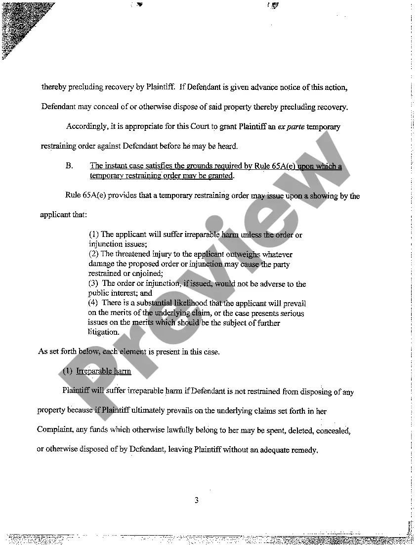 Preview A03 Ex Parte Motion For Temporary Restraining Order