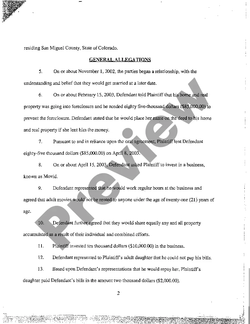 Preview A01 Verified Complaint for Breach of Contract