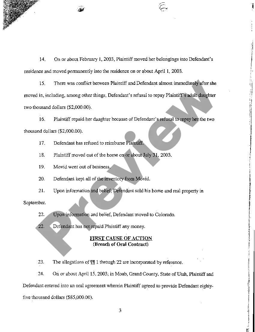 Preview A01 Verified Complaint for Breach of Contract