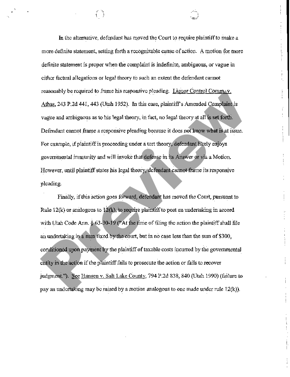 Utah Memorandum In Support Of Motion To Dismiss Or, In The Alternative ...