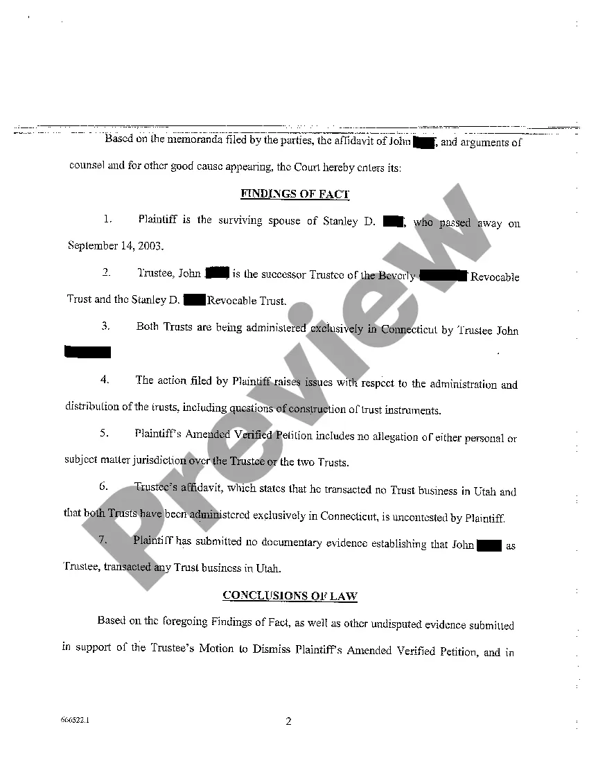 Preview A13 Findings of Fact, Conclusions of Law, and Order