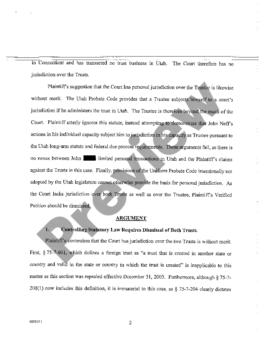 Get A10 Reply Memorandum In Support of Motion to Dismiss Amended Verified Petition to Ascertain Beneficiaries and Distribution of Trust Assets Preview A10 Reply Memorandum In Support of Motion to Dismiss Amended Verified Petition to Ascertain Beneficiaries and Distribution of Trust Assets