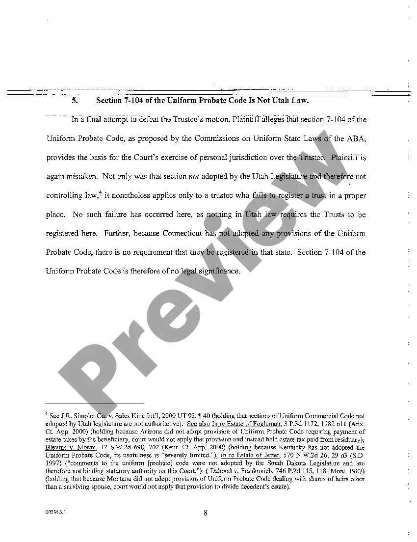 Get A10 Reply Memorandum In Support of Motion to Dismiss Amended Verified Petition to Ascertain Beneficiaries and Distribution of Trust Assets Preview A10 Reply Memorandum In Support of Motion to Dismiss Amended Verified Petition to Ascertain Beneficiaries and Distribution of Trust Assets