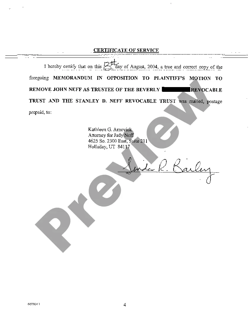 Get A09 Memorandum in Opposition to Plaintiff's Motion to Remove Trustee of Trust Preview A09 Memorandum in Opposition to Plaintiff's Motion to Remove Trustee of Trust