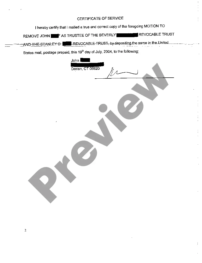 Get A08 Motion to Remove Trustee of Trust Preview A08 Motion to Remove Trustee of Trust