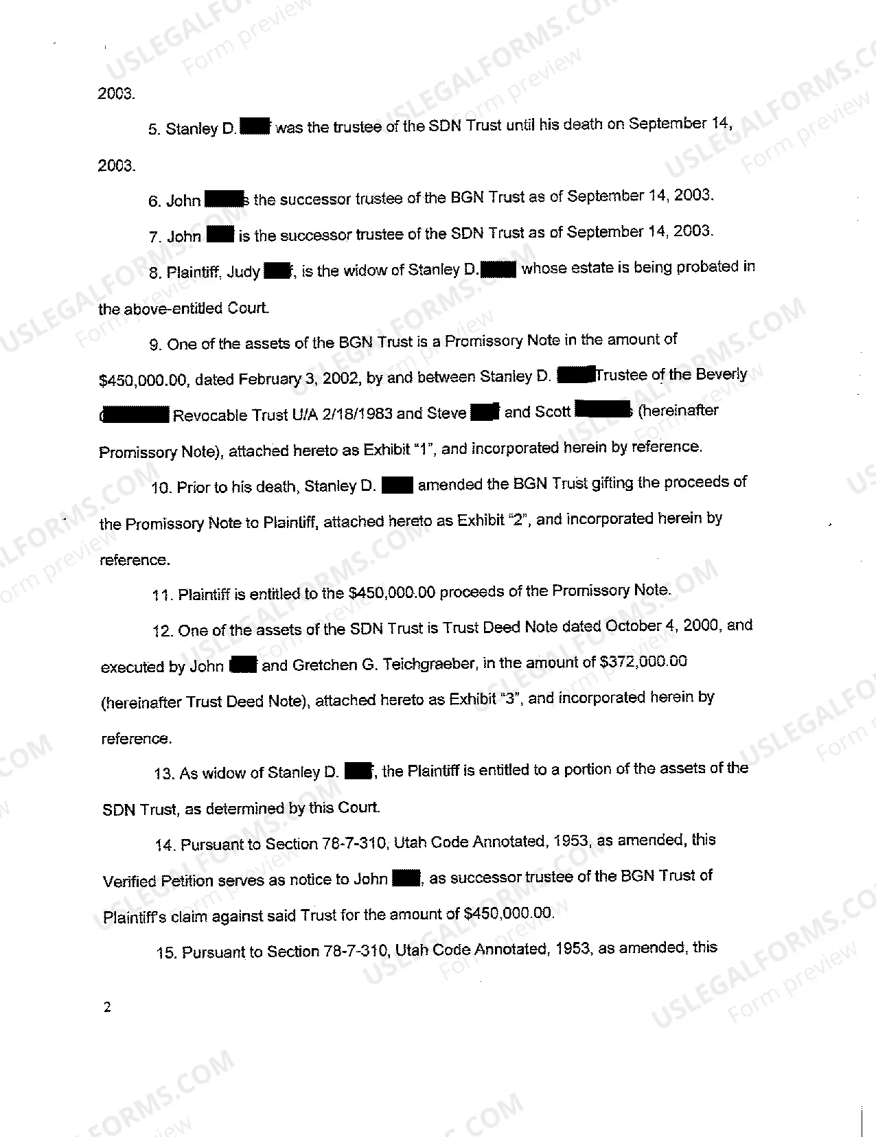 Preview A02 Amended Verified Petition to Ascertain Beneficiaries and for Distribution of Trust Assets