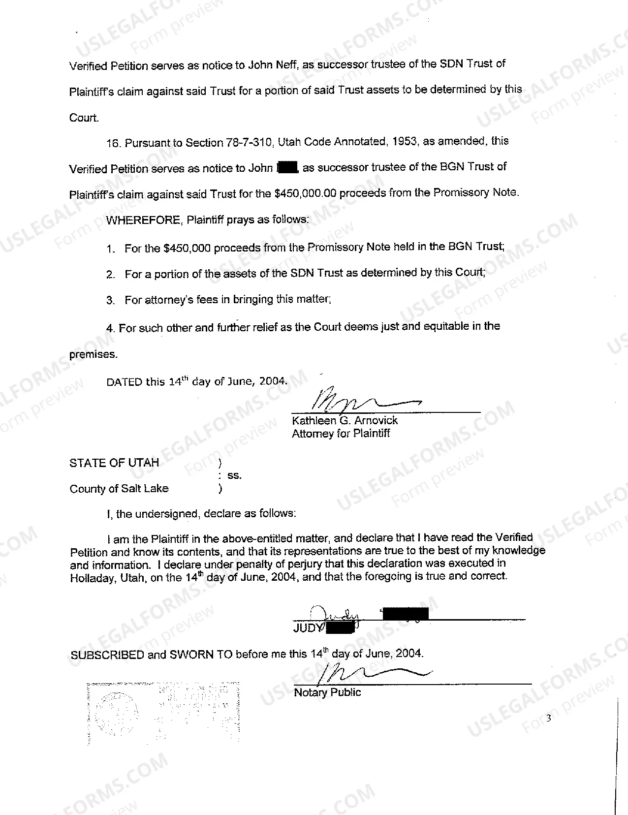 Preview A02 Amended Verified Petition to Ascertain Beneficiaries and for Distribution of Trust Assets