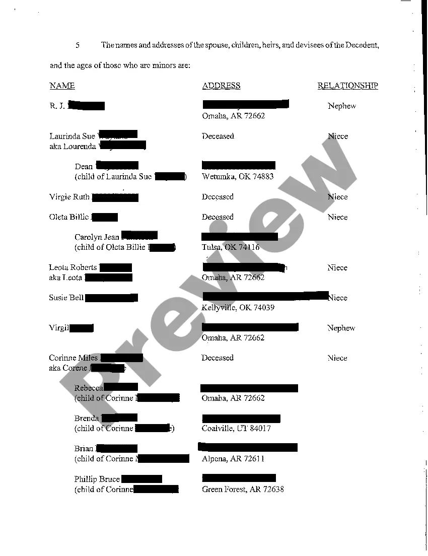 Preview A09 Petition for Formal Probate of Will and Appointment of Personal Representatives