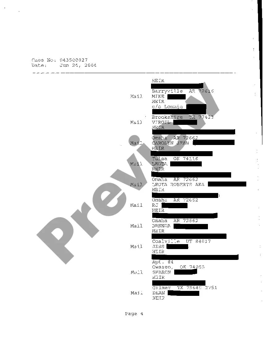 Preview A04 Notice of Application for Informal Probate of Will and Informal Appointment of Personal Representative